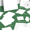 Inclusions of a USPEER's 1st mini album with a 'Bite District' text, white cards and a CD on a green background.