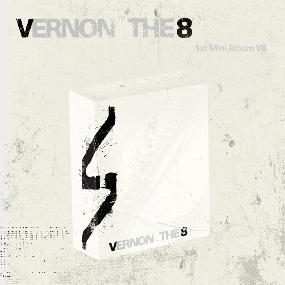 Album cover with 'Vernon The 8' text and abstract design on a textured background