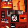 K-pop album packaging for XIA's 'GRAVITY' with various items on a red background