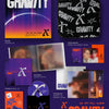 Collage of XIA's 'GRAVITY' album packaging with various items on a purple background