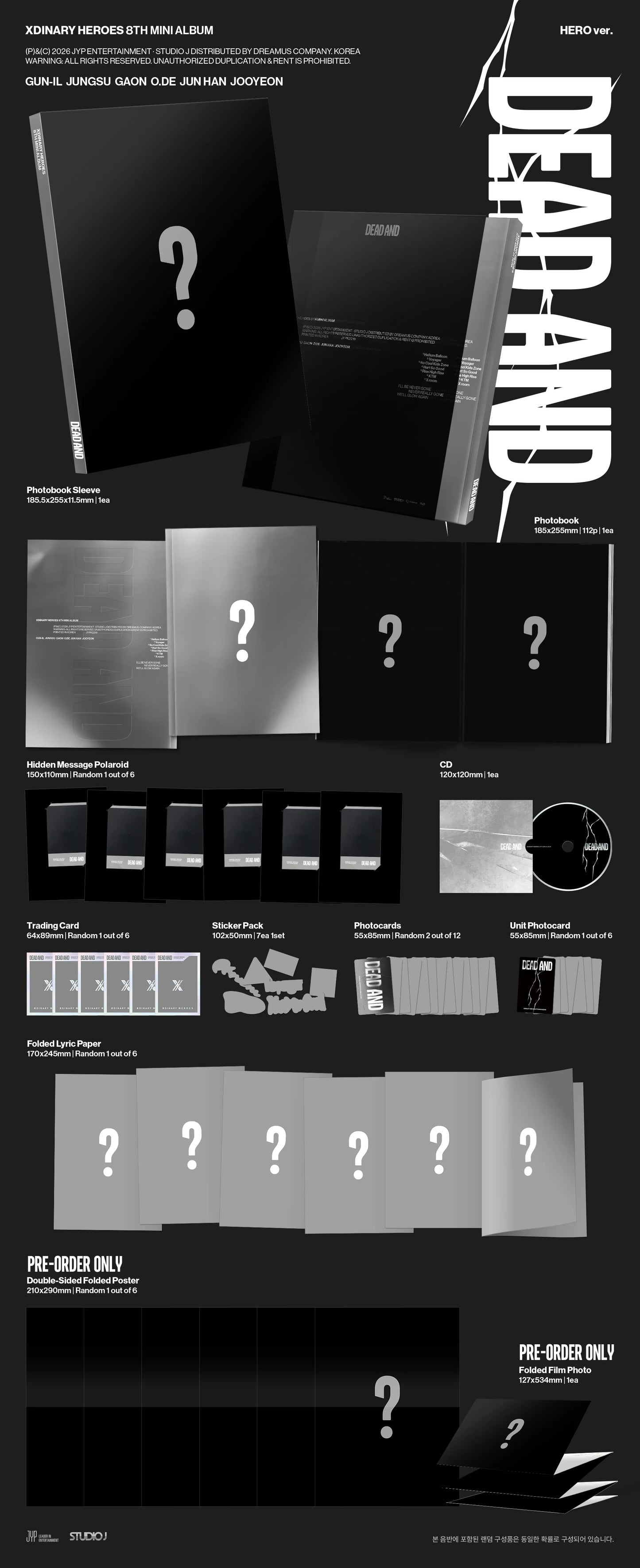 Xdinary-Heroes - 8th Mini Album [DEAD AND] Photobook Ver.