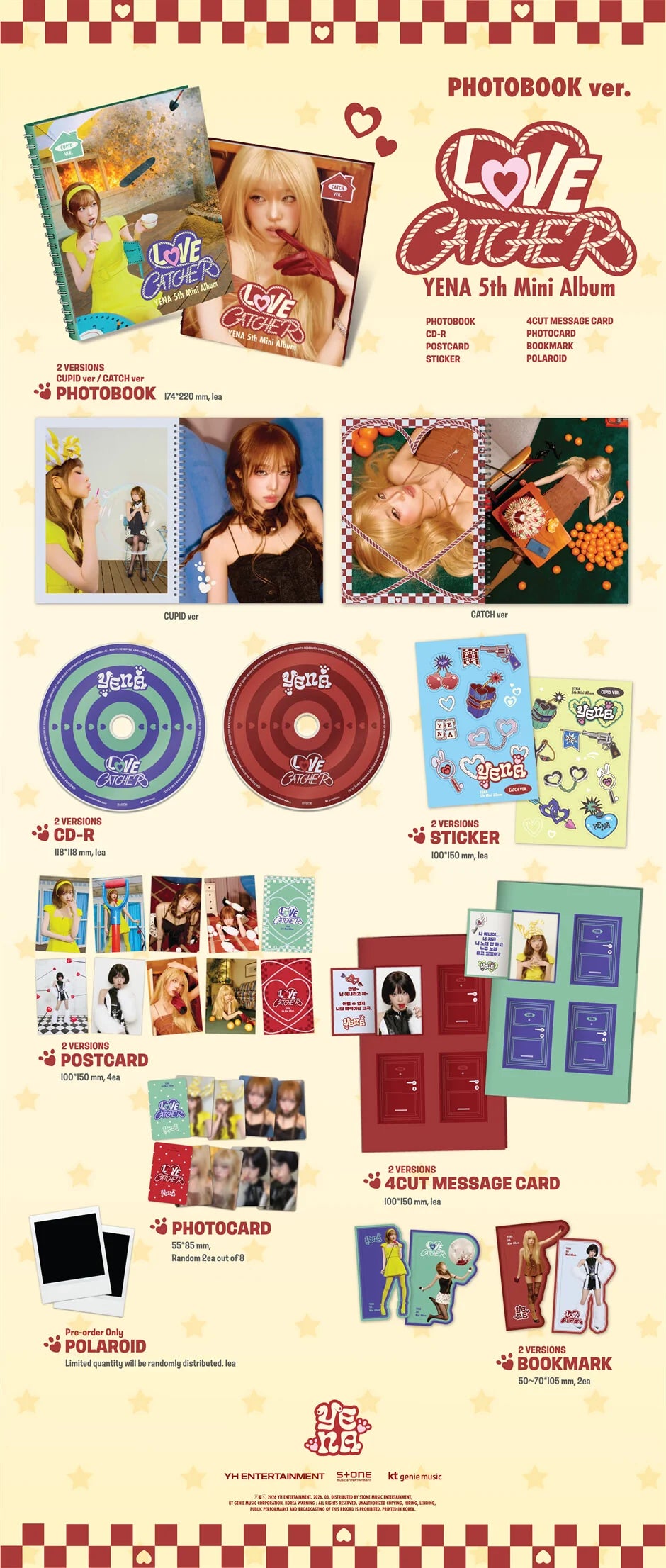 [PRE-ORDER] YENA - 5th Mini Album [LOVE CATCHER] PHOTOBOOK Ver. + POB