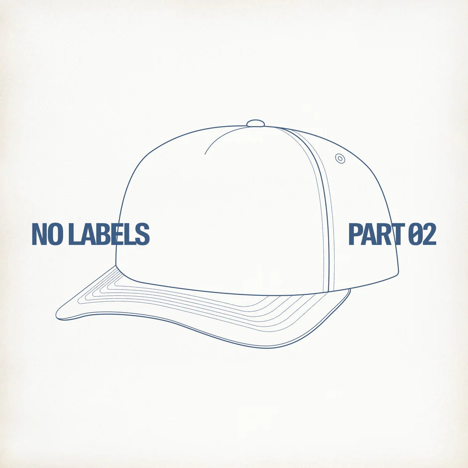 Outline of a cap for YEONJUN's album with 'NO LABELS PART 02' text on a beige background