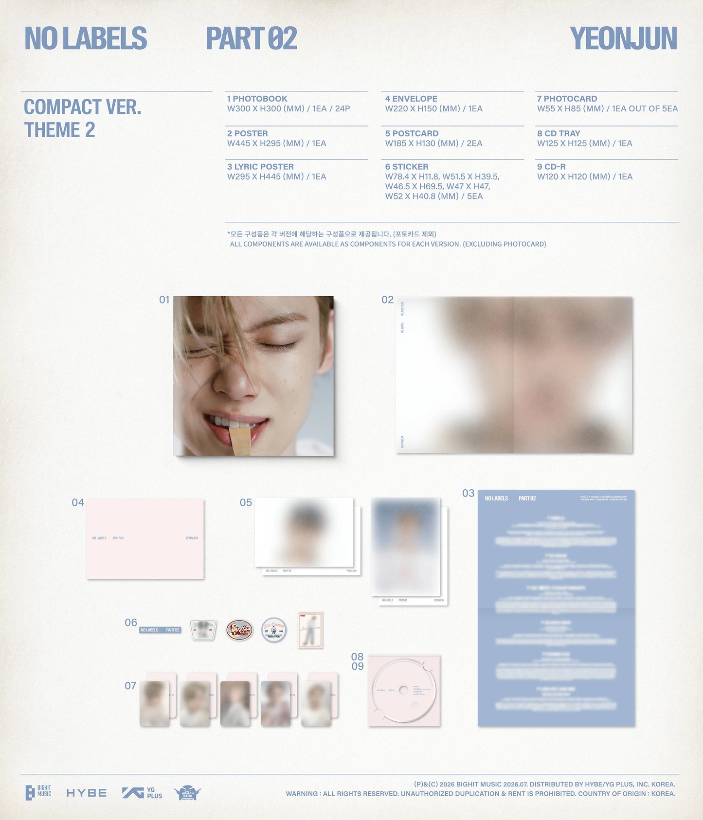 [PRE-ORDER] YEONJUN - [NO LABELS: PART 02] Compact Ver. + POB