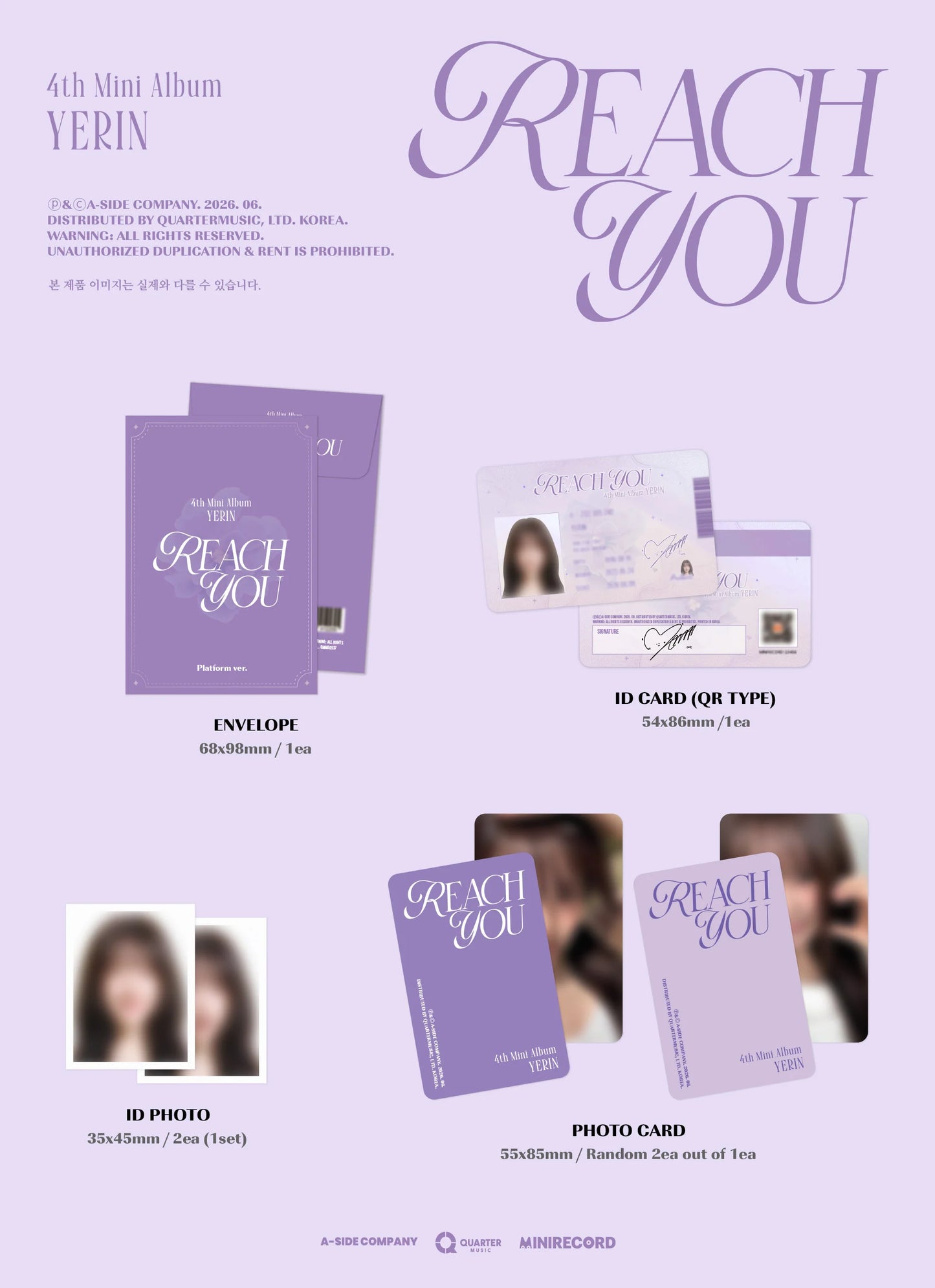 [PRE-ORDER] YERIN - 4th Mini Album [REACH YOU] Platform Ver.