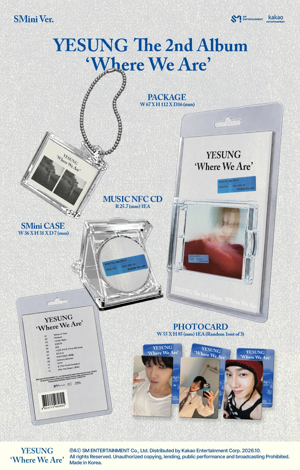 [PRE-ORDER] YESUNG - 2nd Album [Where We Are] SMini Ver. (Smart Album)