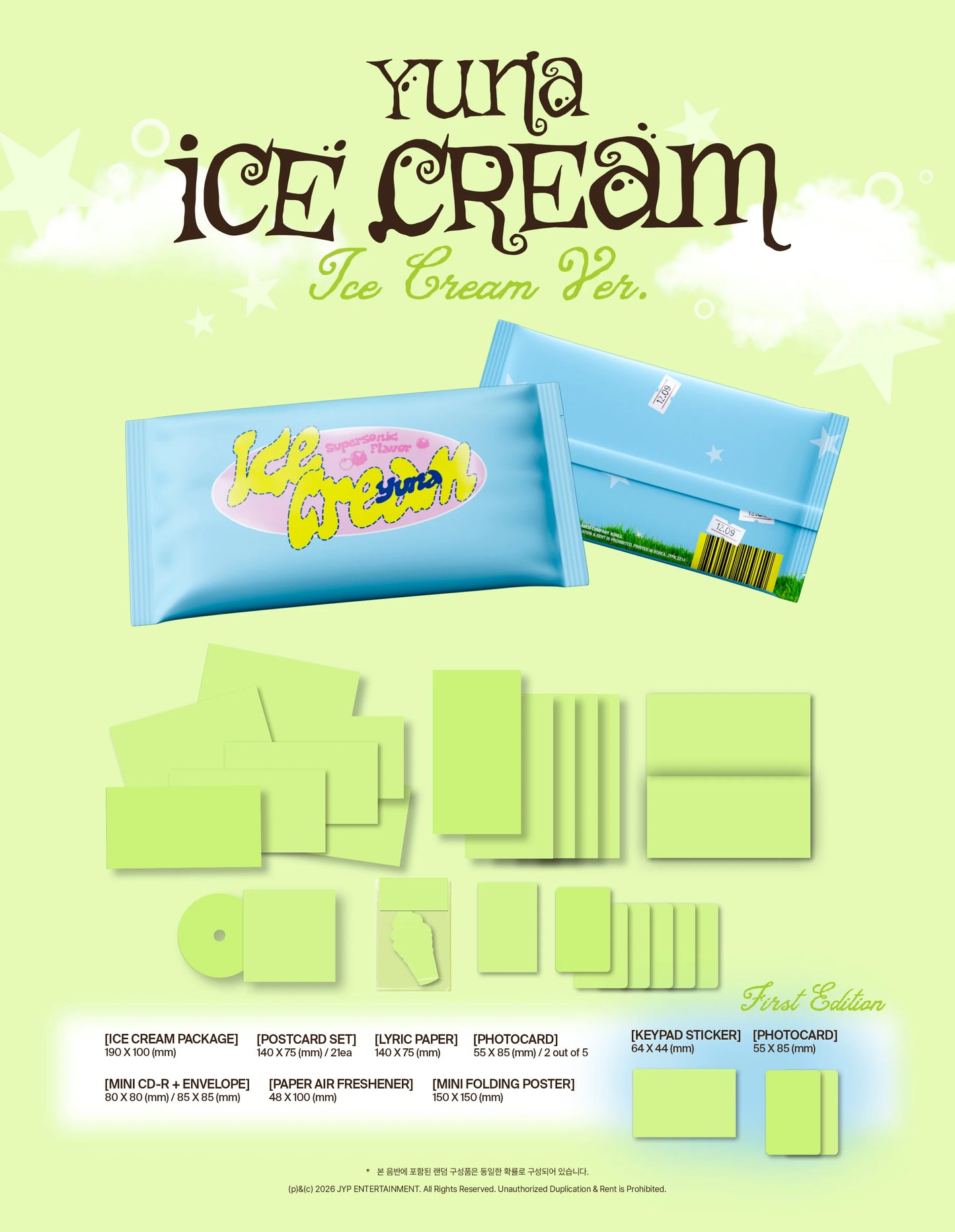 [PRE-ORDER] YUNA (ITZY) - [Ice Cream] Ice Cream Ver. + POB