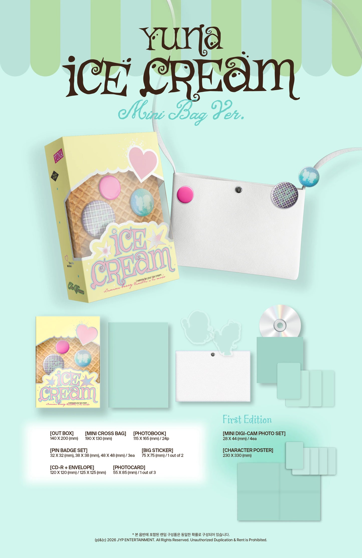 [PRE-ORDER] YUNA (ITZY) - [Ice Cream] MINI BAG Ver. (MD Ver.) + POB