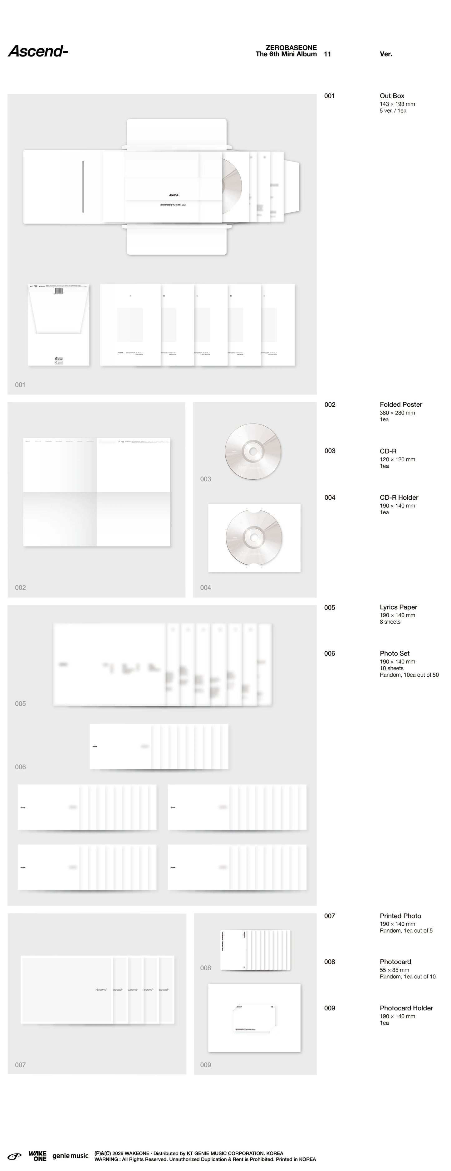 ZEROBASEONE - 6th Mini Album [Ascend-] 11 Ver.