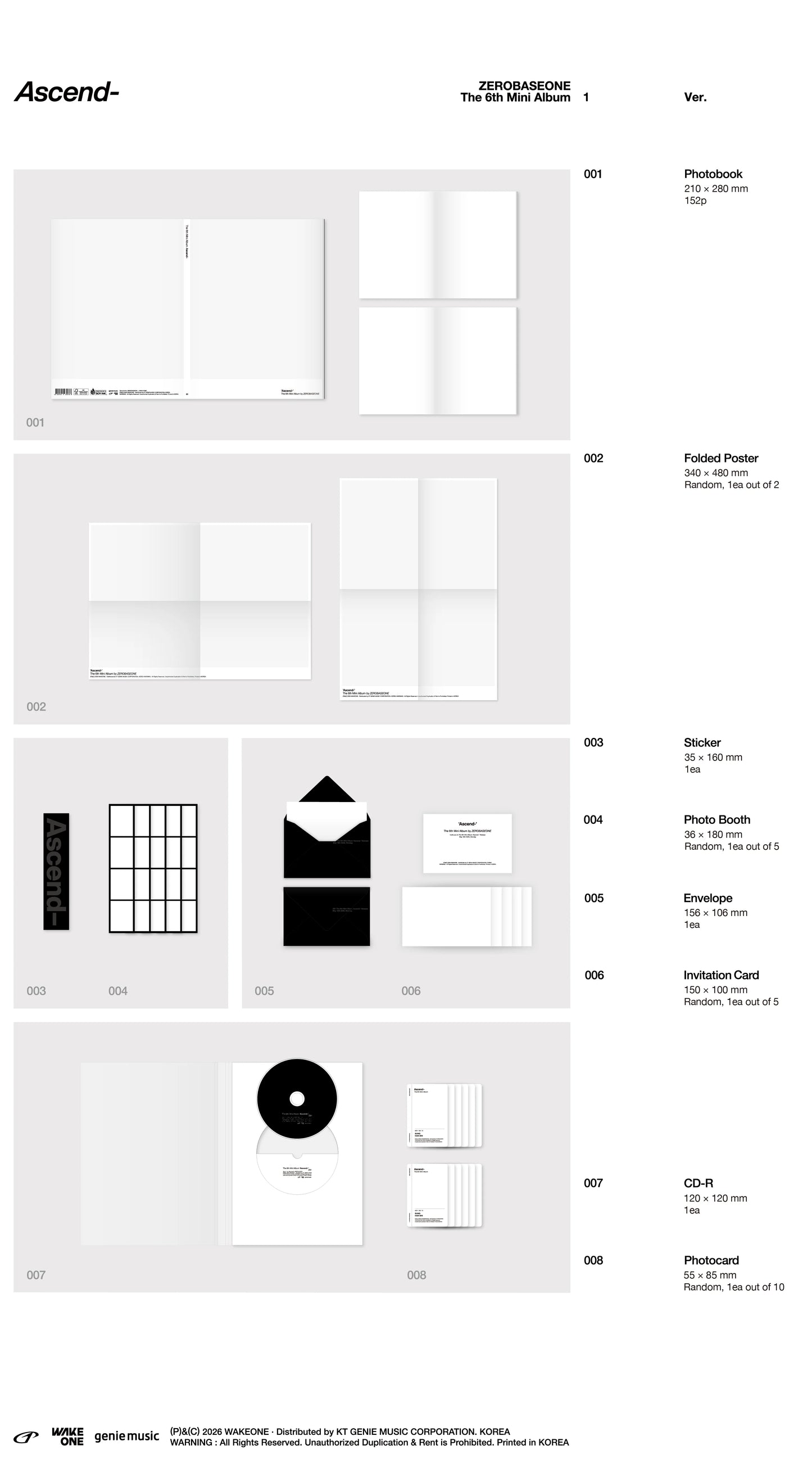 [PRE-ORDER] ZEROBASEONE - 6th Mini Album [Ascend-] Photobook Ver. + POB