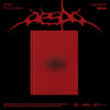 Red album cover of 2nd album 'Lemonade' with aespa logo on a black background