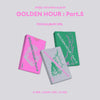 Three album covers of ATEEZ's 14th mini album 'Golden Hour: Part.5' on a light gray background.