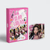 Pink card game box packaging for FIFTY FIFTY's After School Exorcism Club show with character illustrations on a white background