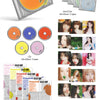 fromis_9's 2nd album jewel case version inclusions showing a CD, lyric poster, photobook and photocard