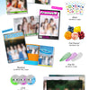 fromis_9's album inclusions with photocards, poster, sticker pictured
