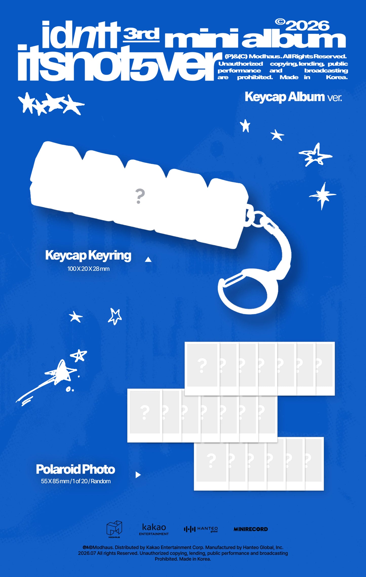 [PRE-ORDER] idntt - [itsnotover] Keycap Album