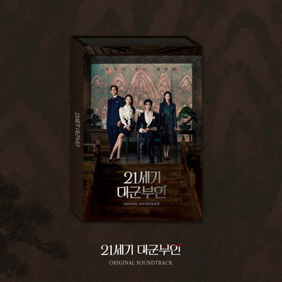 Packaging for '21st Century Love Story/Perfect Crown' OST with a family portrait and text on a dark background