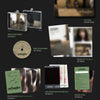 Product packaging and accessories for 'adagio' with various items displayed on a dark background.