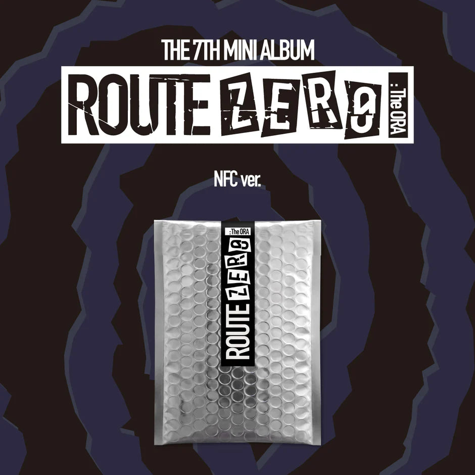 xikers's album cover with 'ROUTE ZERO' and bubble wrap packaging on a dark background