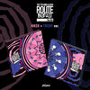 xikers's 7th mini album packaging with pink and blue designs on a dark background