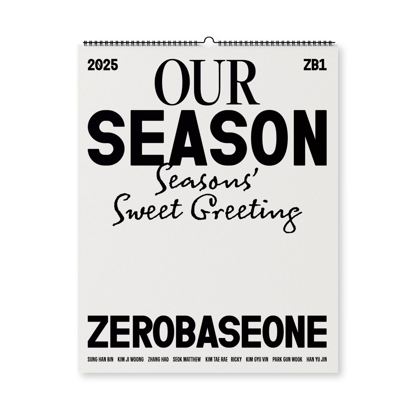 ZEROBASEONE - 2025 [OUR Season] WALL CALENDAR
